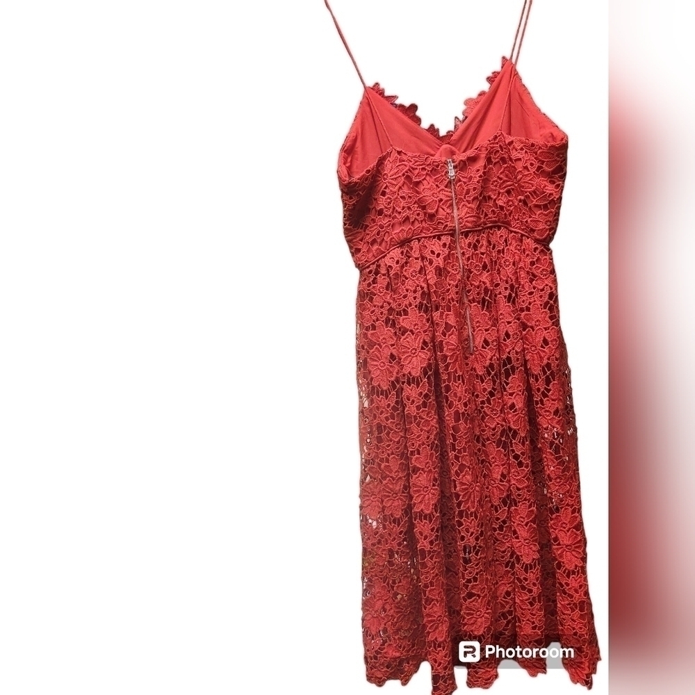 Donna Morgan Anthropologie Scarlet Floral Lace Dress Sz. 14 - Picture 4 of 10
